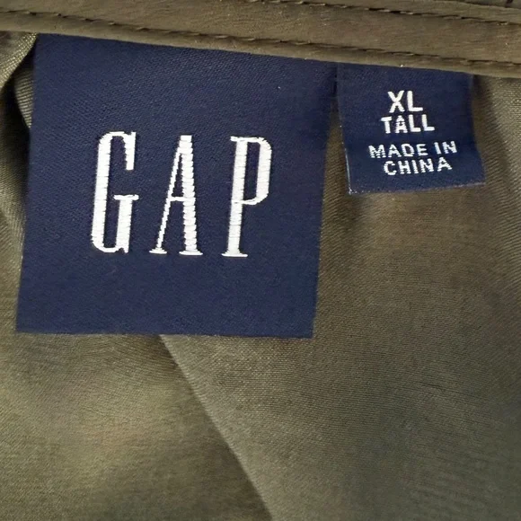 🌿 Gap Tie-Front Tiered Mini Dress Army Green XL Tall - Picture 6 of 8